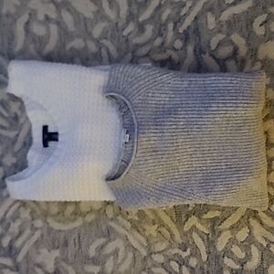 GAP Women's Cream and Gray Crewneck Sweater Duo